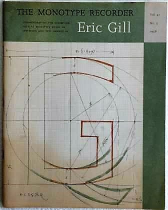 Image for The Monotype Recorder Commemorating an Exhibition of Lettering and Type Designs by Eric Gill, Held at Monotype House, London in October 1958